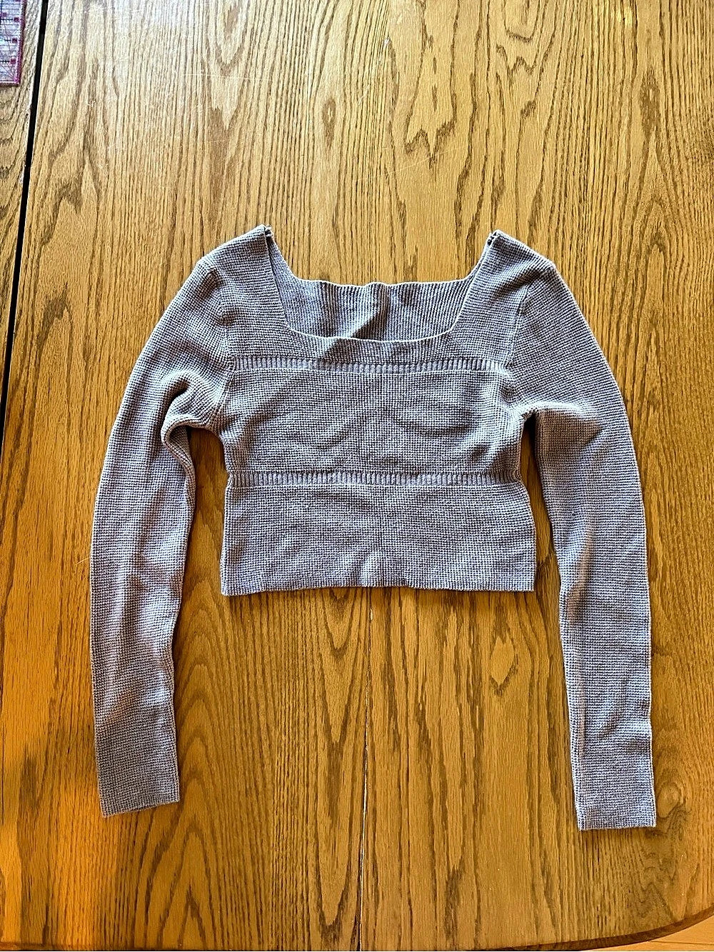 SHEIN Long Sleeve Crop Top in Brown Size Medium Like New